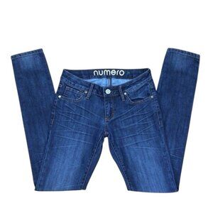 NUMERO jeans low rise skinny blue denim size 25 medium rise waist
